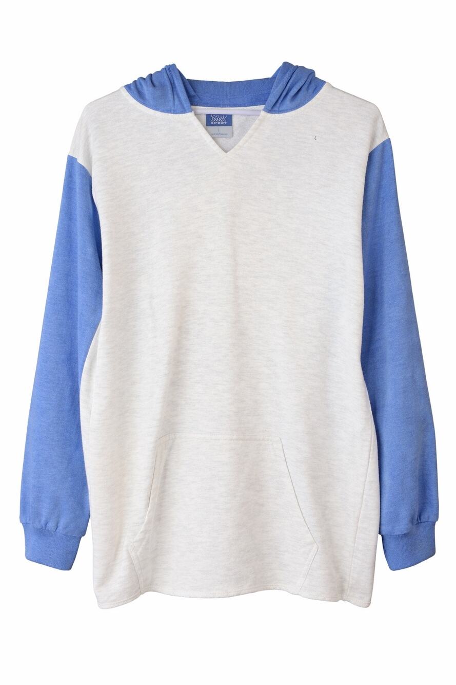 NWT Blue Cream Raglan Colorblock Lightweight Casual Hoodie Size Large